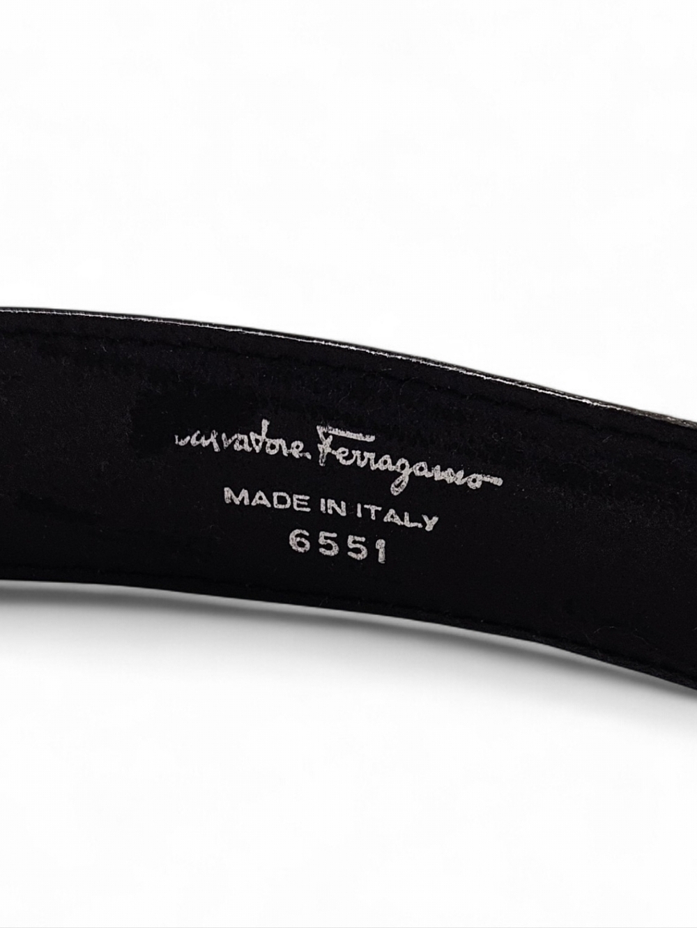 Salvatore Ferragamo Vera Leather Belt In Black Leather With Silver Buckle Sz 75 - Picture 5 of 9